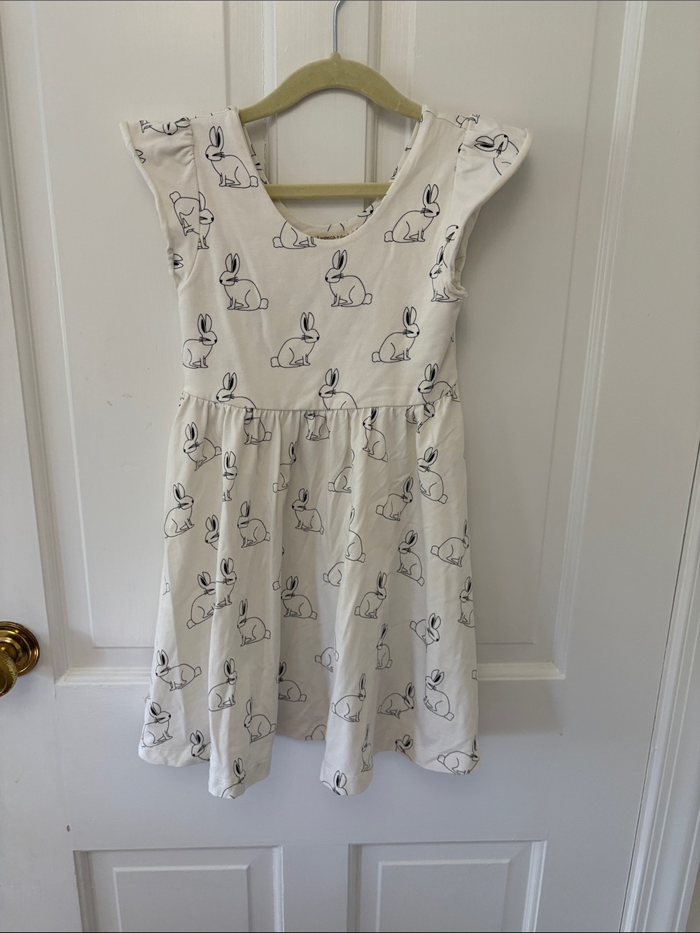 5T Monica + Andy Let’s Dance Dress: cream with bunny print